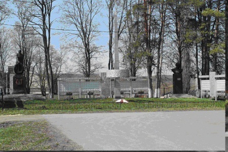 Братская могила советских воинов, погибших в боях с фашистскими захватчиками. Село Большое Городище,  Шебекинский район.